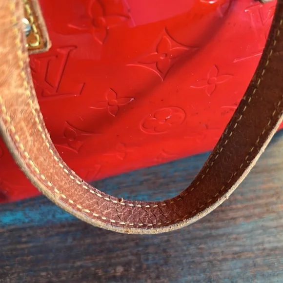 Louis Vuitton Bag Reade Monogram Vernis Pm Red Patent Leather Tote Small